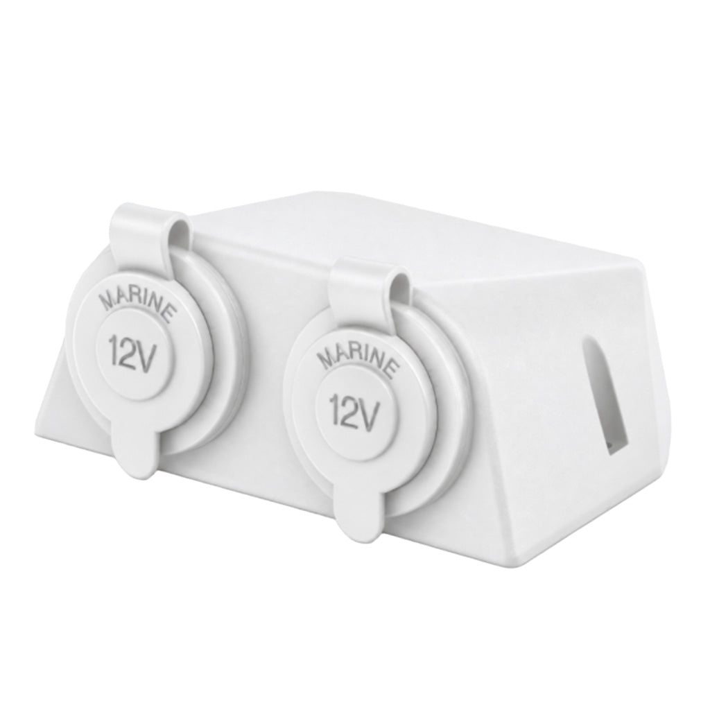 Finch 12V Double Power Accessory Socket – Surface Mount White