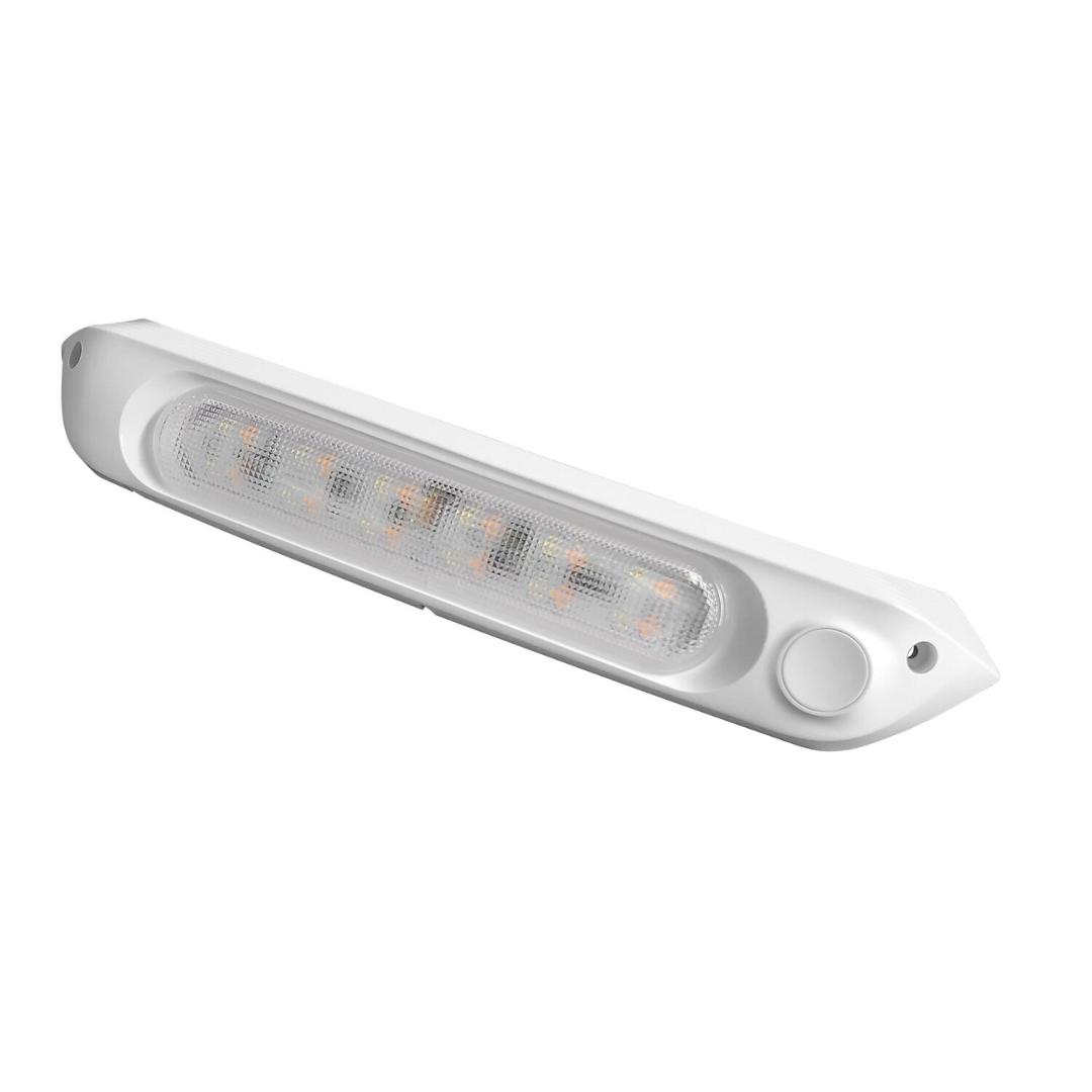 LED RV Exterior Light with Two Lights (White/Amber), 287mm, White, Waterproof - RV Online