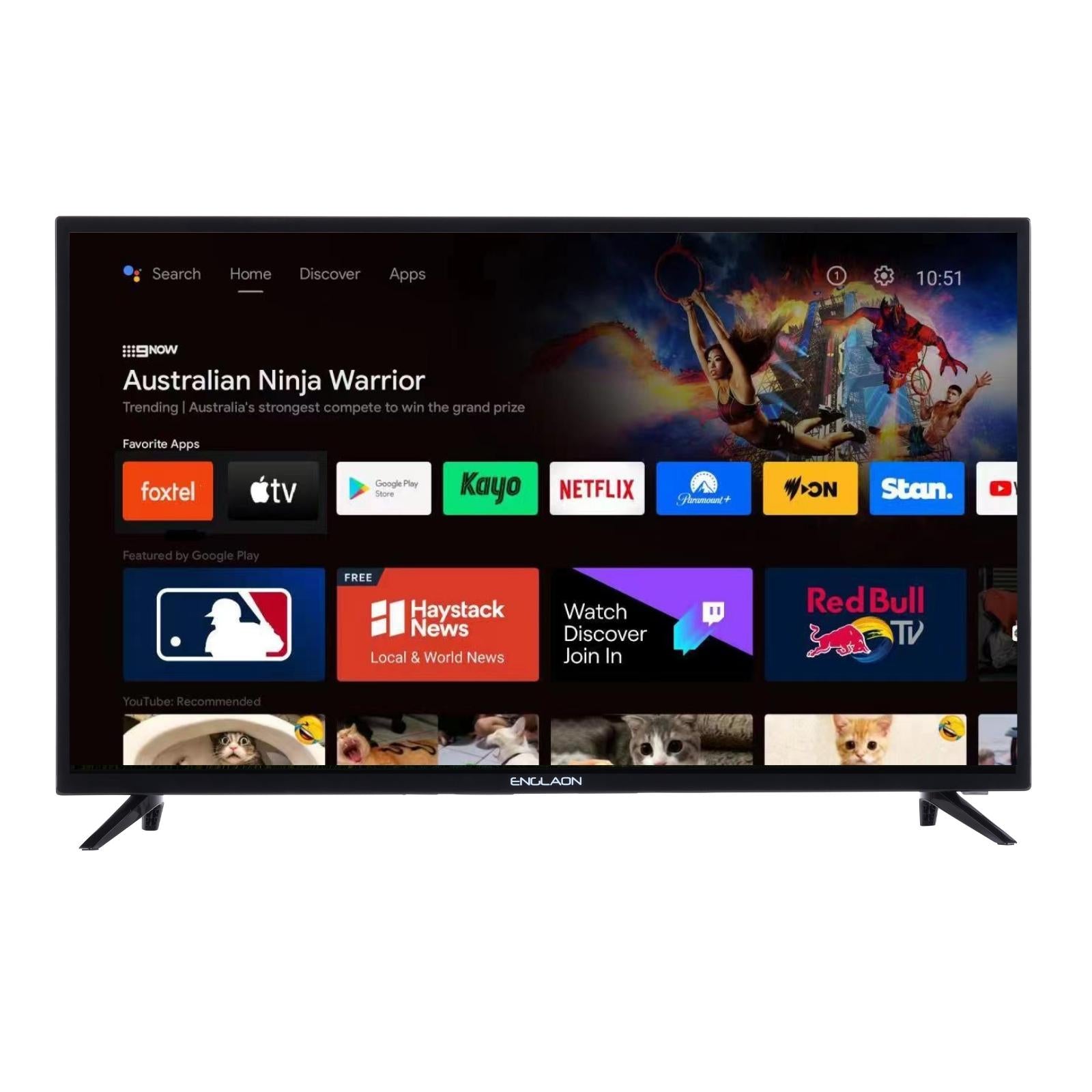 Englaon 32’’ HD Smart 12V TV Bluetooth Built-in Chromecast-RV Online