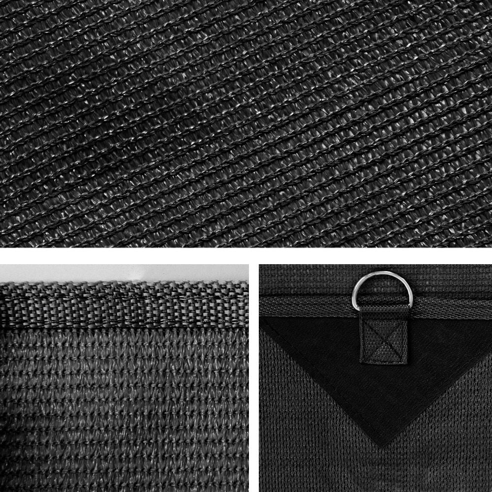 Caravan Privacy Screen Roll Out Awning 1.95x2.2M Sun Shade End Wall Side Black - RV Online