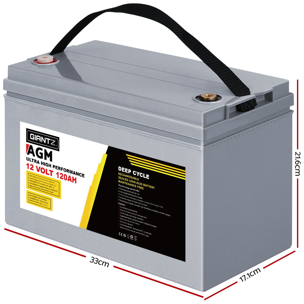 Giantz AGM Deep Cycle Battery 12V 120Ah