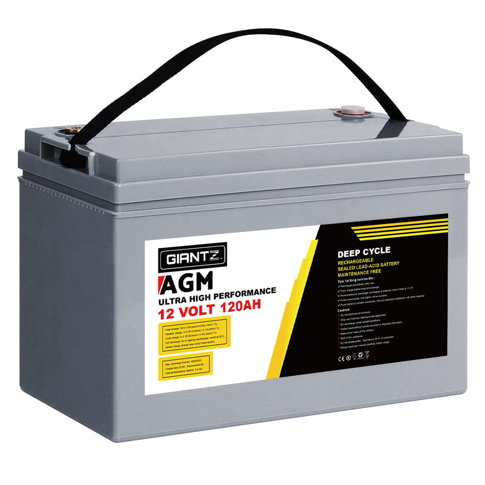 Giantz AGM Deep Cycle Battery 12V 120Ah