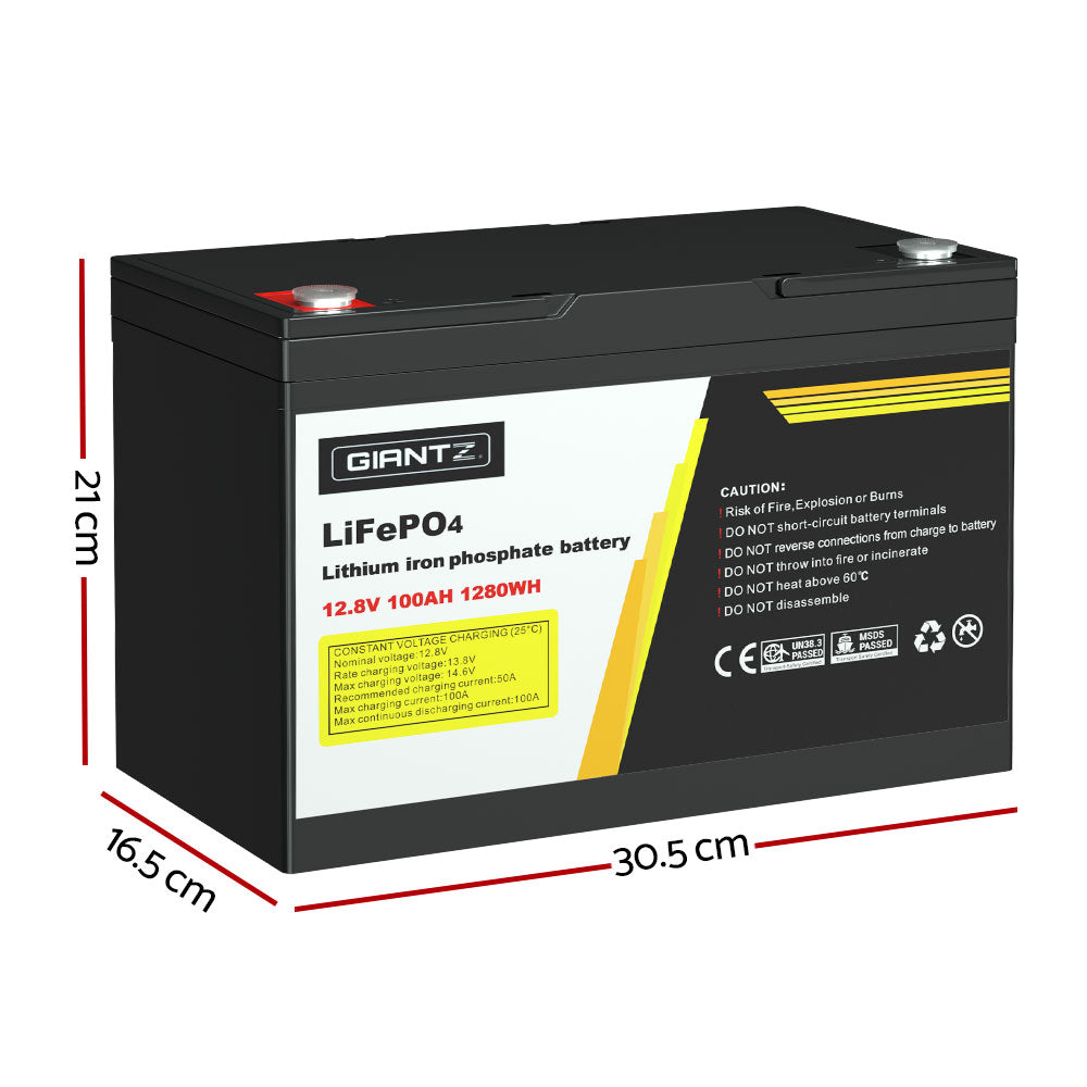 Giantz 12V 100Ah Lithium Battery LiFePO4 Deep Cycle