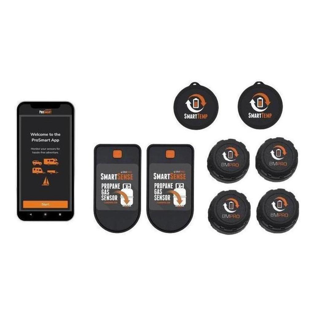 BMPRO Smart Connect Kit - 2 x Gas / 2 x Temp / 4 x Tire Press Monitoring Sensors