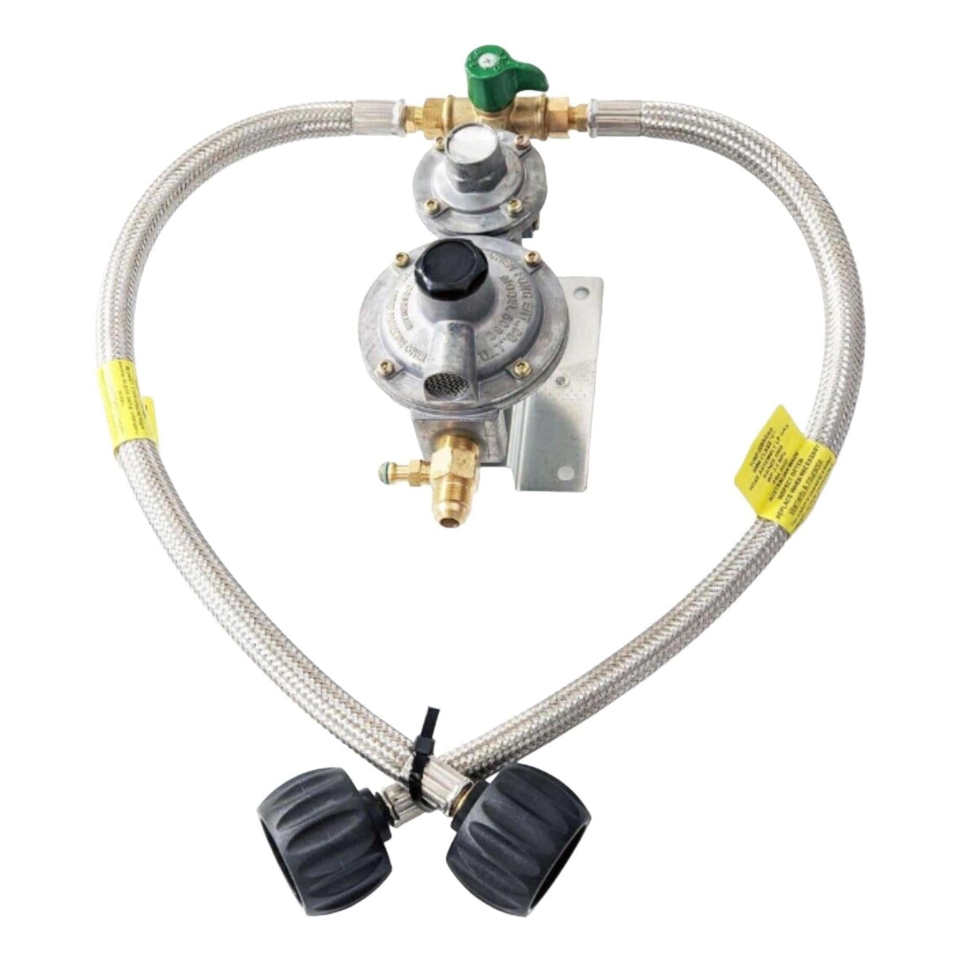 Bromic Double Dual Stage Gas Regulator Kit 450mm Pig Tail 3/8"