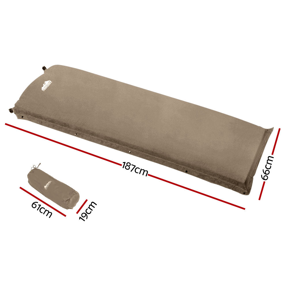 Weisshorn Self-inflating Mattress Single Coffee