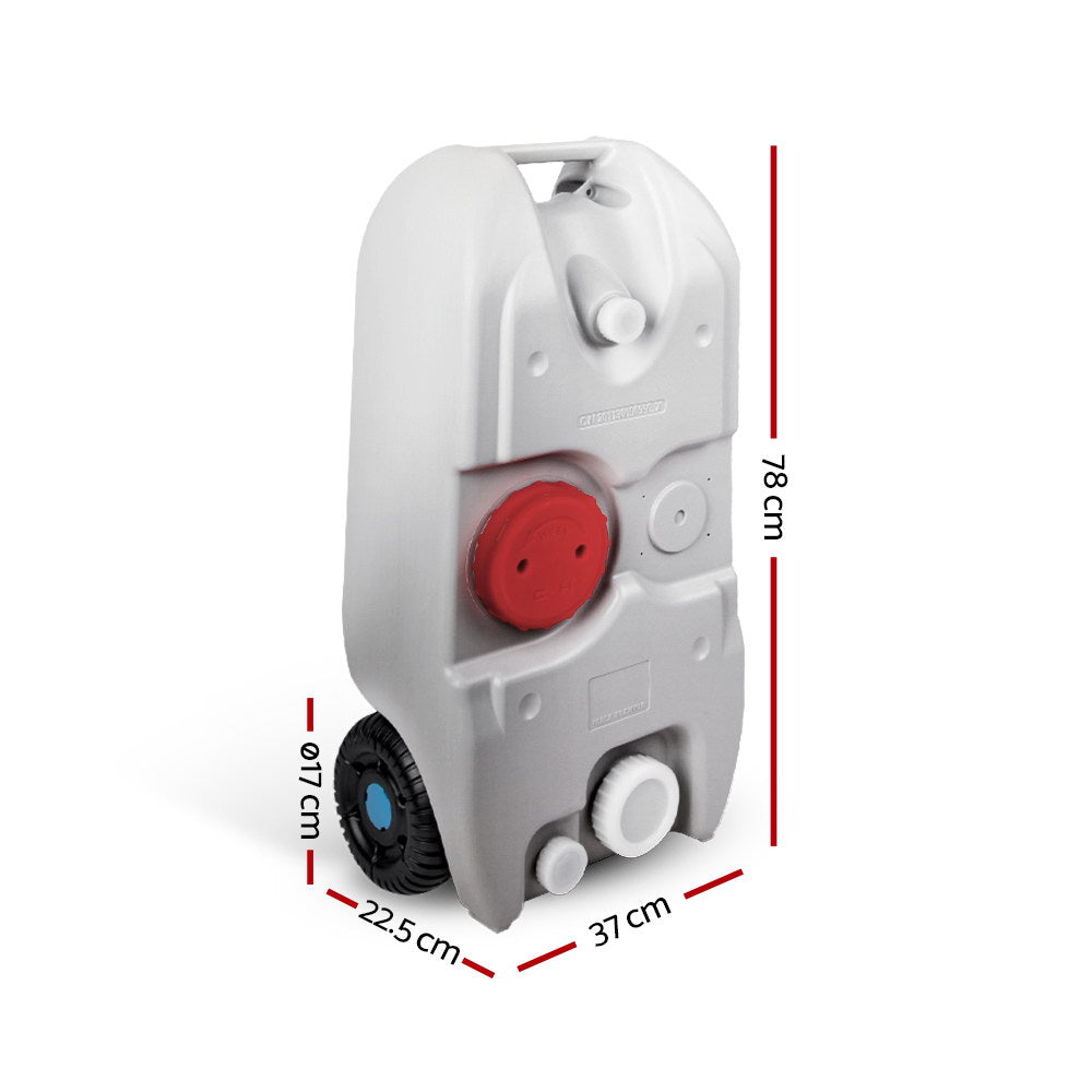 Weisshorn 40L Portable Wheel Water Tank Grey