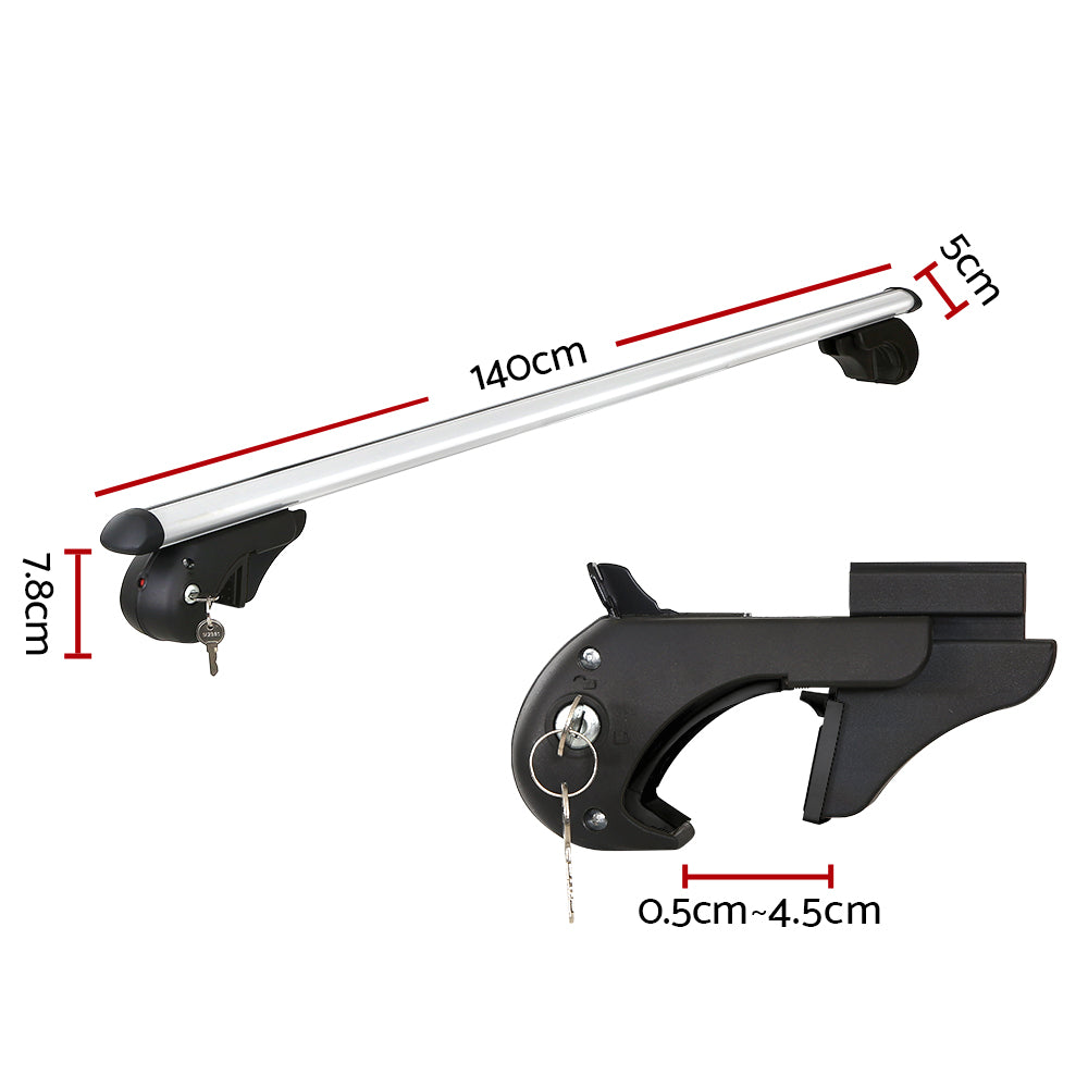 Universal Car Roof Racks Pod Cross Bars Aluminium Adjustable 123cm Sliver - RV Online