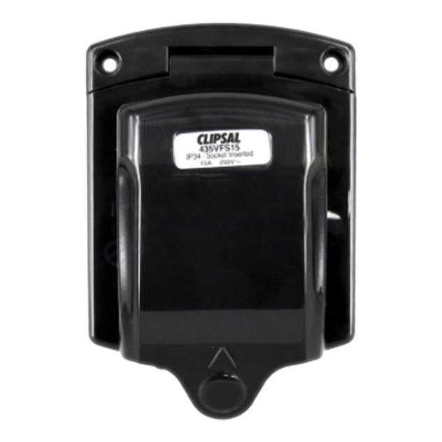 Clipsal 15Amp 240V Power Inlet Socket 3 Pin Black