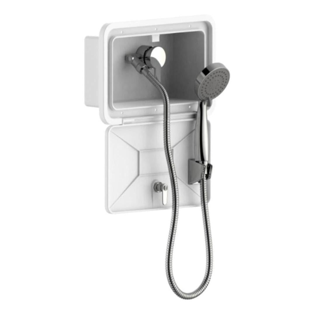 External Shower Box Inc Shower Handheld Head & Shower Mixer White
