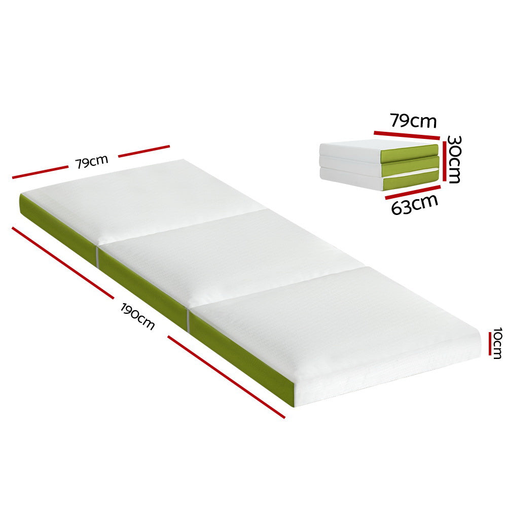 Giselle Bedding Foldable Mattress Folding Foam Trifold Green - RV Online