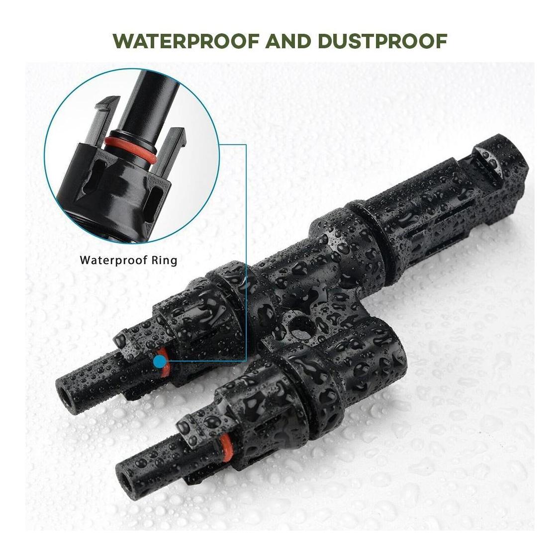 Finch 2 To 1 T Branch MC4 Solar Panel Cable Connectors Male and Female IP67 Pair