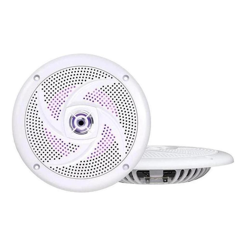 Finch 6.5" Low Profile 60W Slimline Speakers with LED Lights White 1 pair