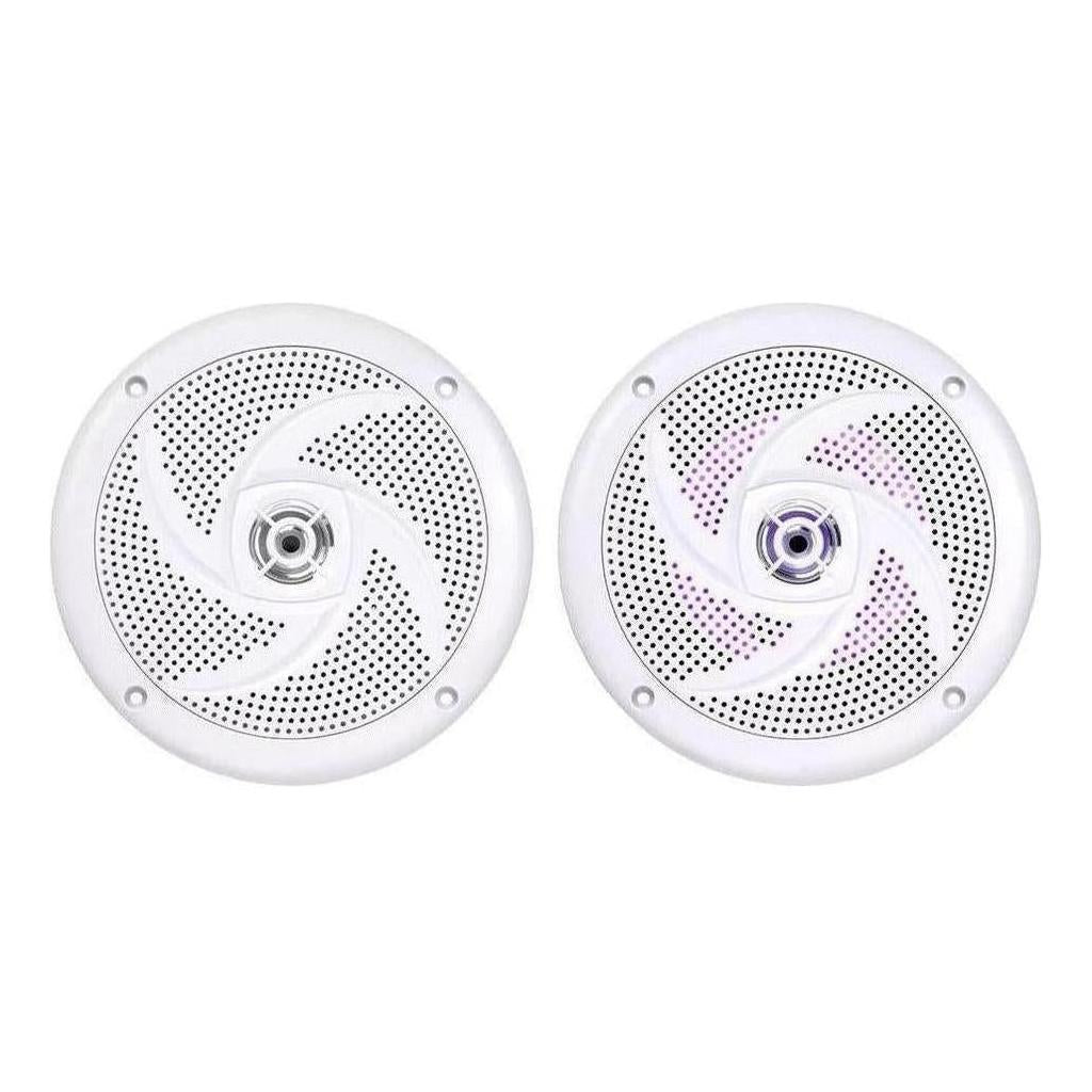 Finch 6.5" Low Profile 60W Slimline Speakers with LED Lights White 1 pair