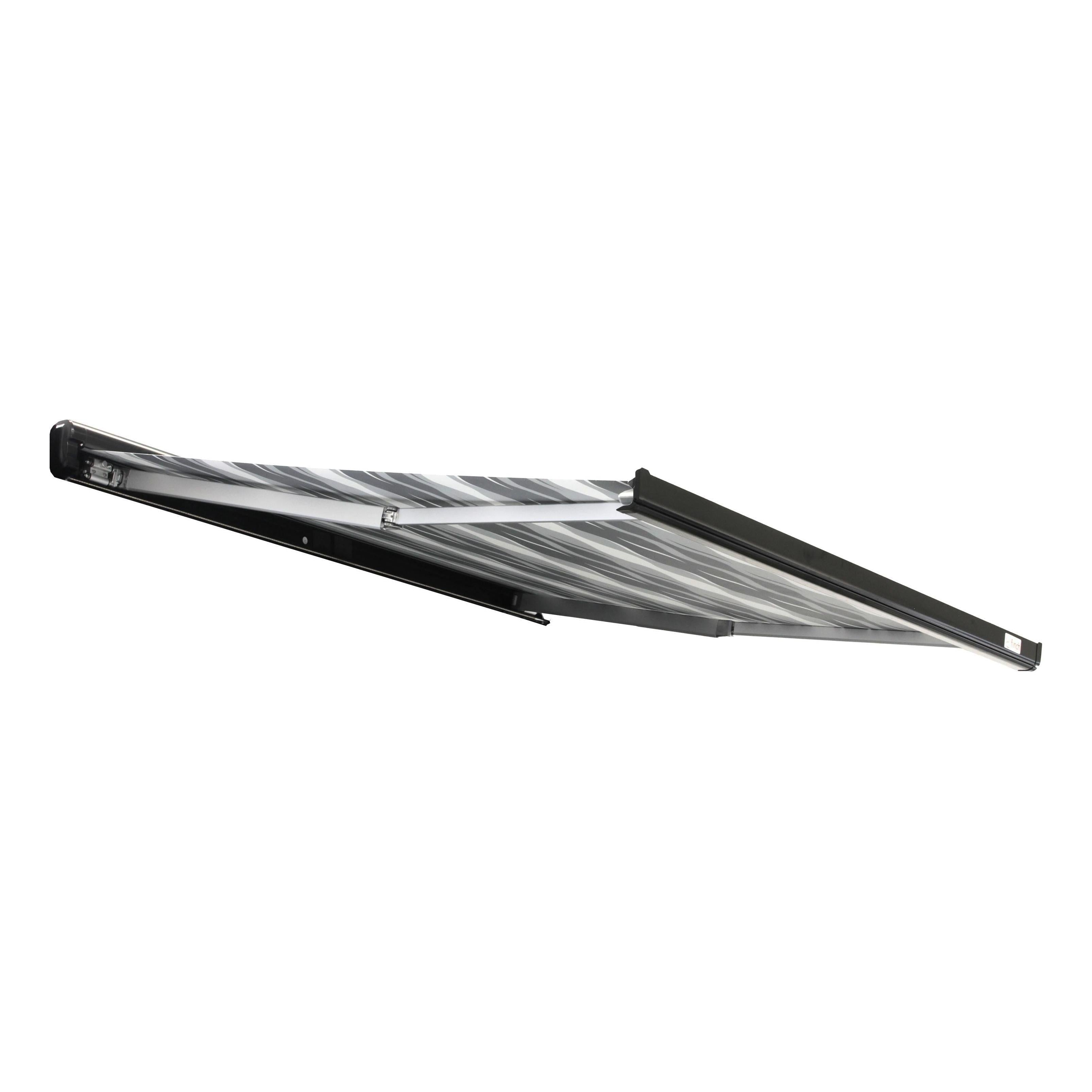 Finch Awning Side Mount Manual inc Support Leg 3.5 x 2.5m Black