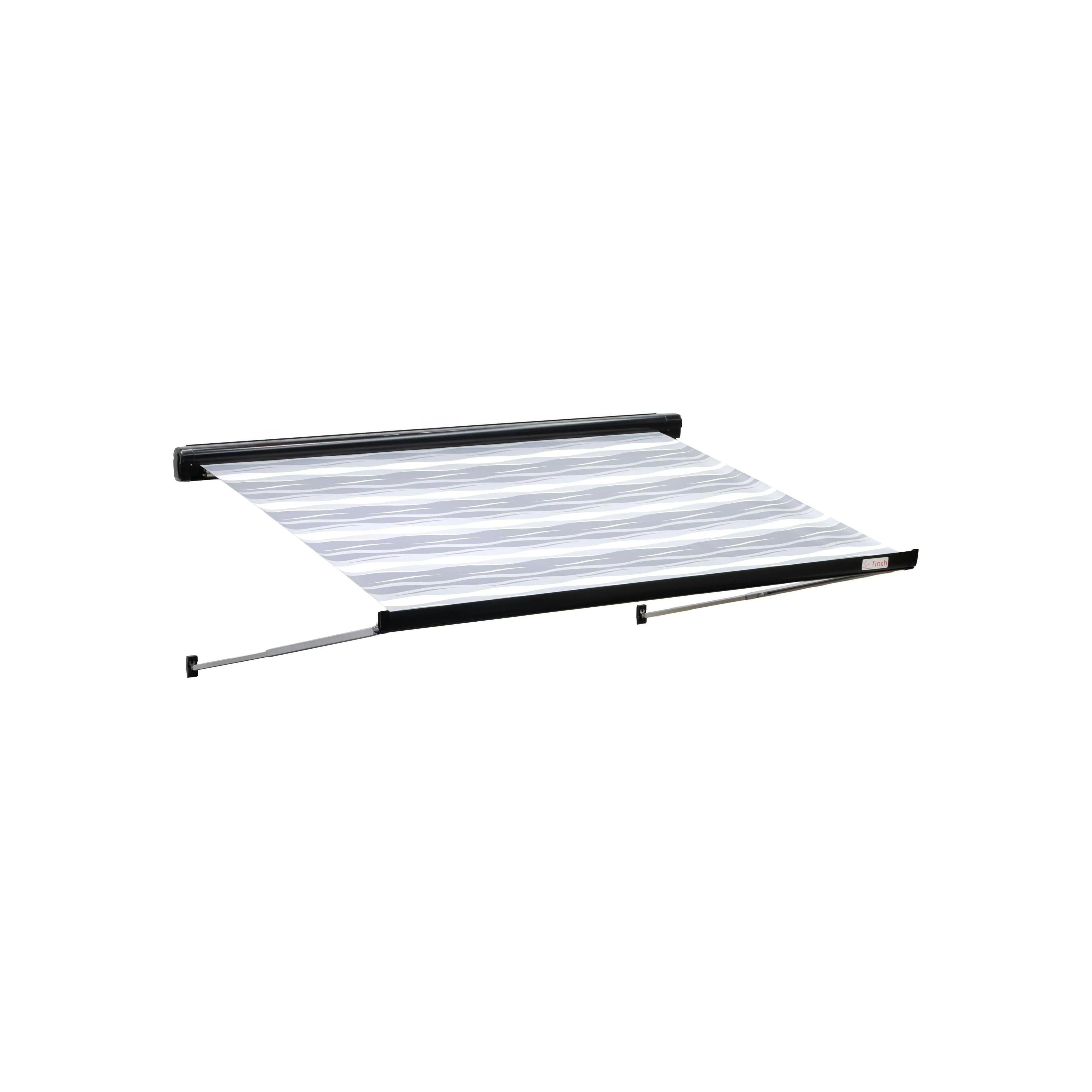 Finch Awning Side Mount Manual inc Support Leg 3.5 x 2.5m Black