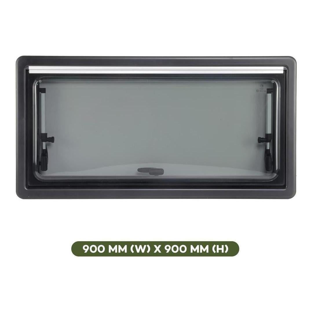 Finch Double Glazed Acrylic Window 900 x 900 With Blind and Fly Screen