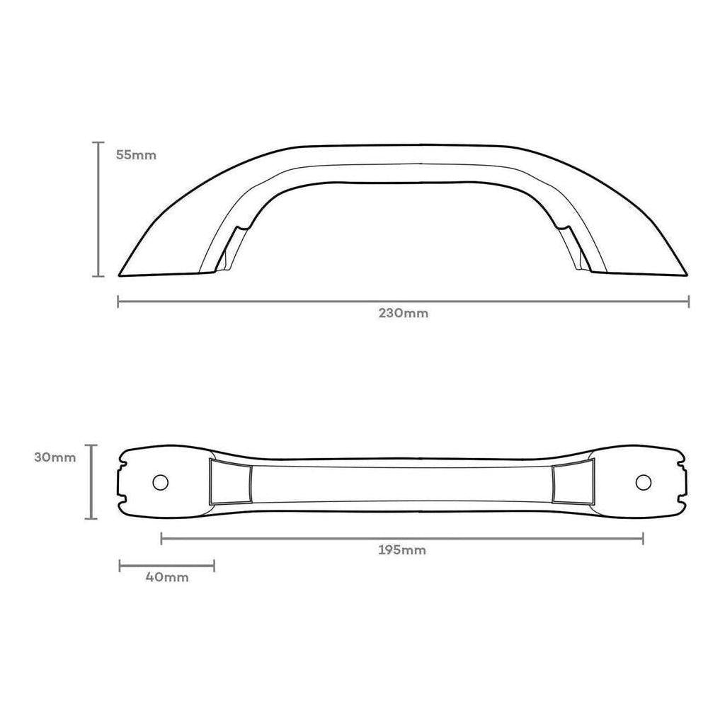 Finch Plastic Grab Handle Black 230mm