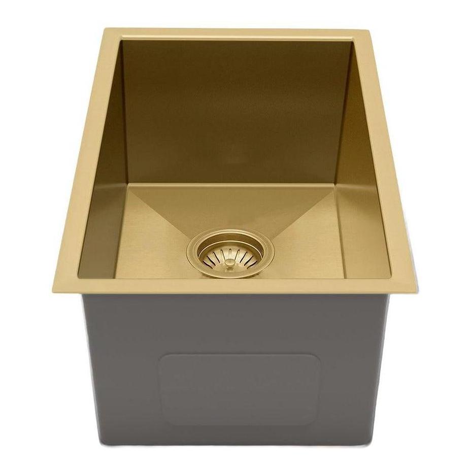 Henley Single Bowl Sink Basin 380 x 450 x 220 - Stainless Steel French Gold