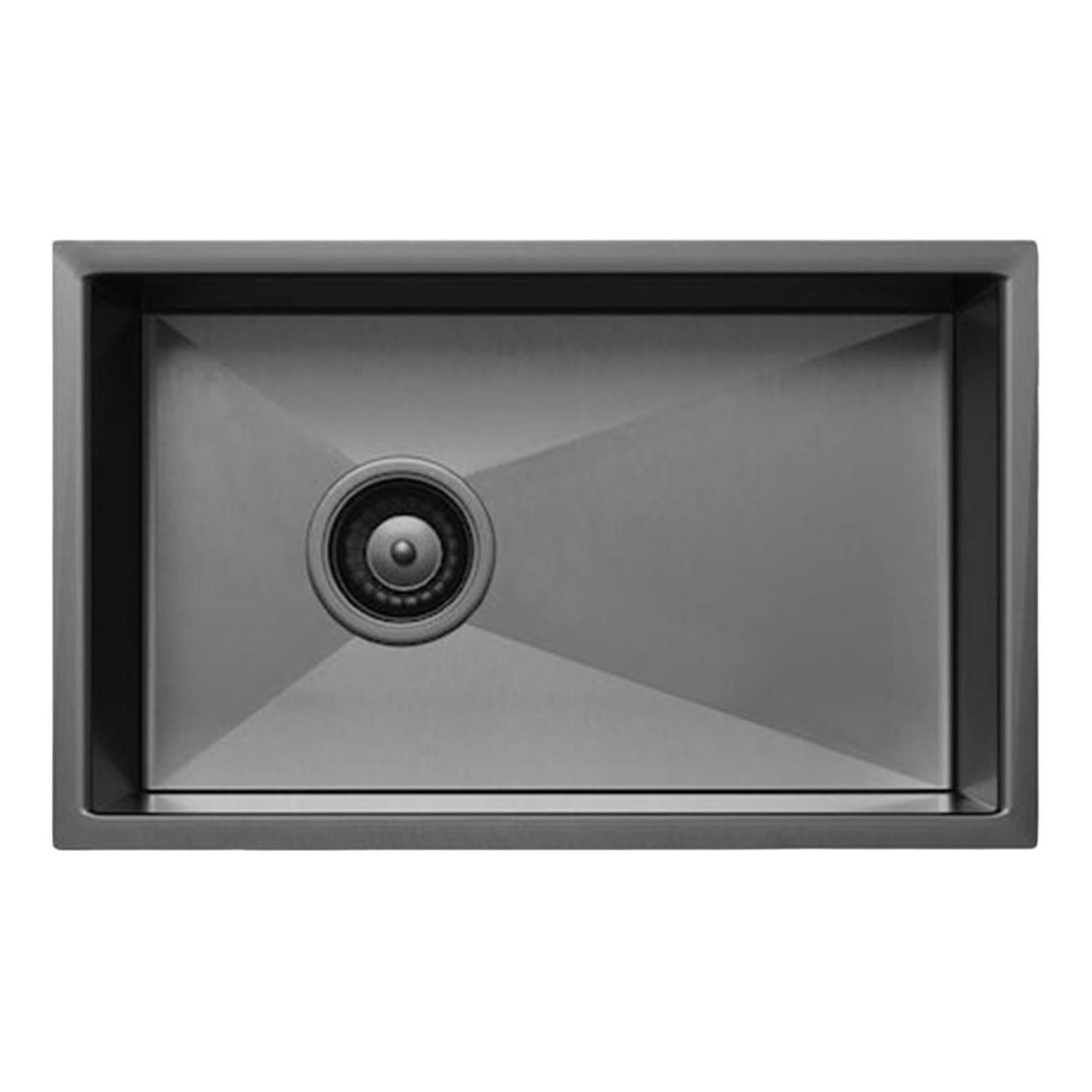 Henley Single Bowl Sink Basin 380 x 450 x 220 - Stainless Steel Gun Metal