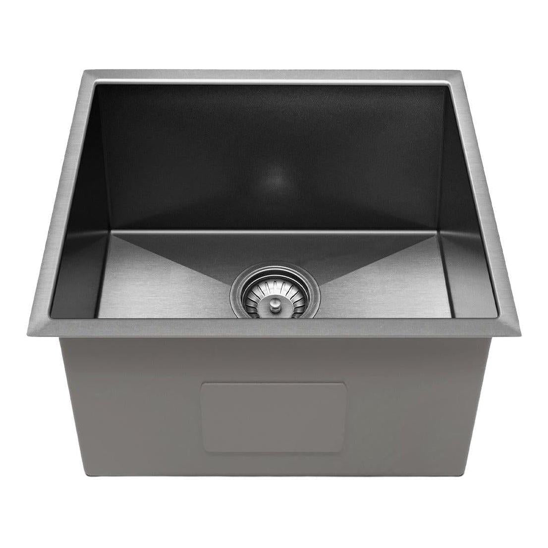 Henley Single Bowl Sink Basin 450 x 450 x 250 - Stainless Steel Gun Metal