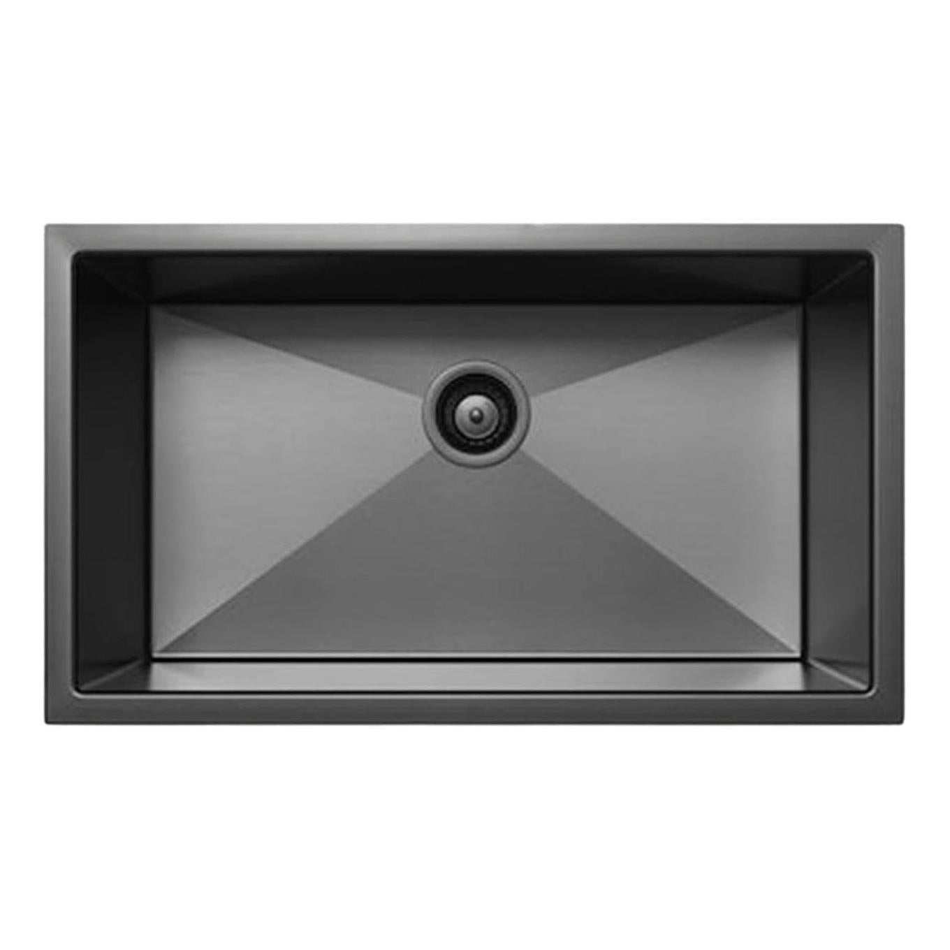 Henley Single Bowl Sink Basin 700 x 440 x 250 - Stainless Steel - Gun Metal