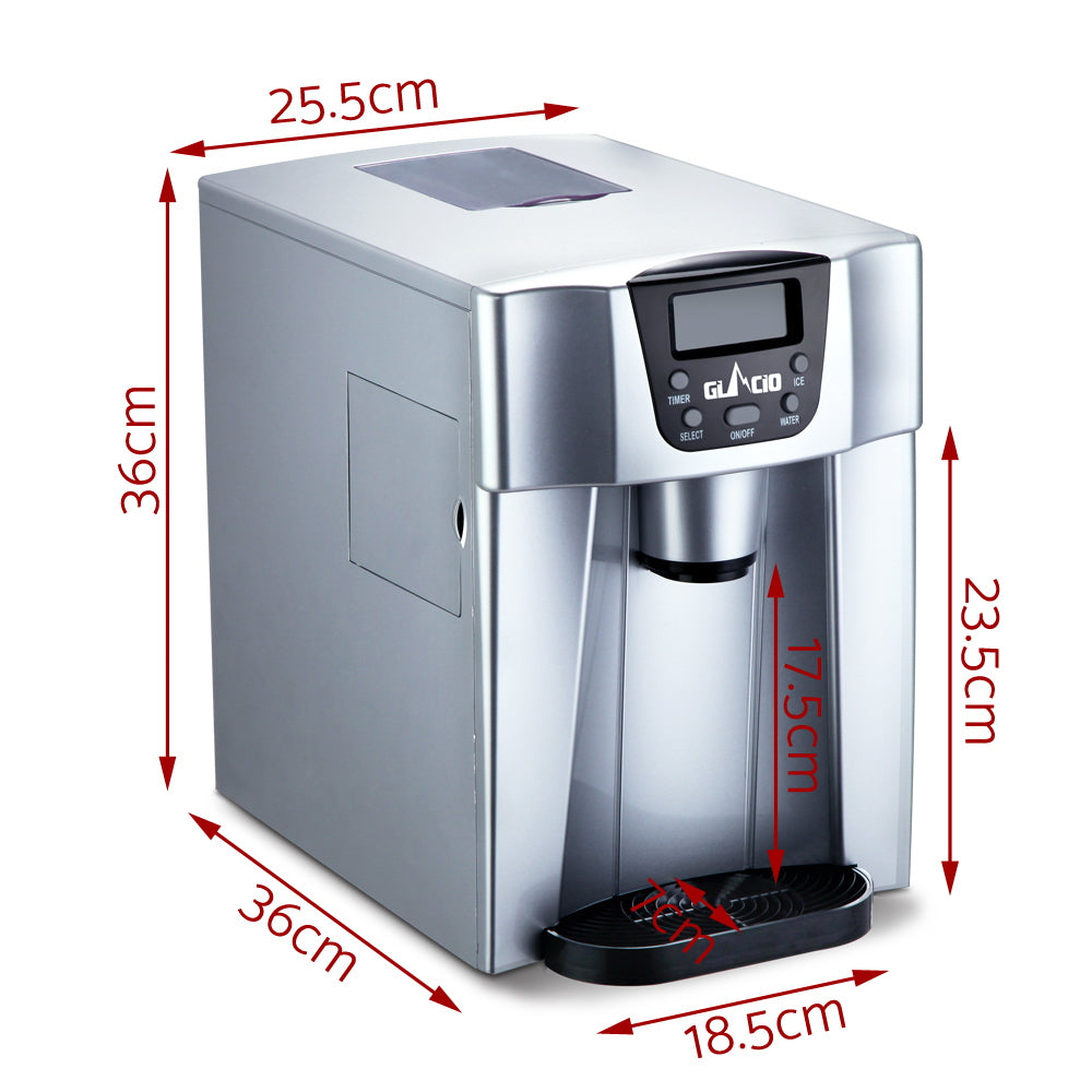 Devanti Portable Ice Maker Machine & Water Dispenser 2L Silver