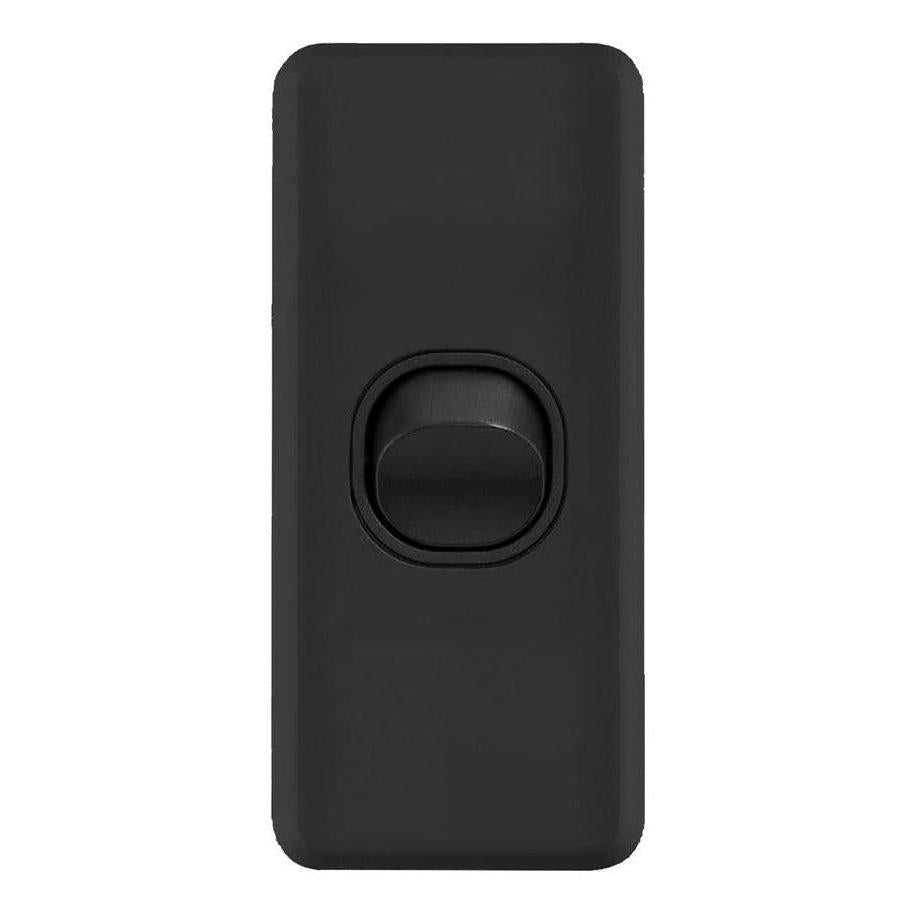 Iluma 1 Gang Architrave Light Switch Black