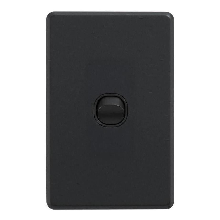 Iluma 1 Gang Vertical Light Switch Black