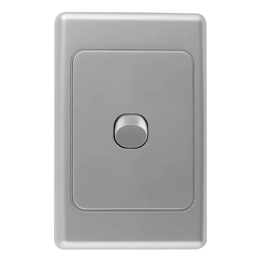 Iluma 1 Gang Vertical Light Switch Silver
