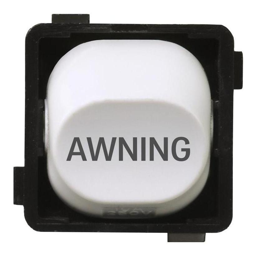 Iluma 10A Single Pole Switch Awning Print Mechanism White