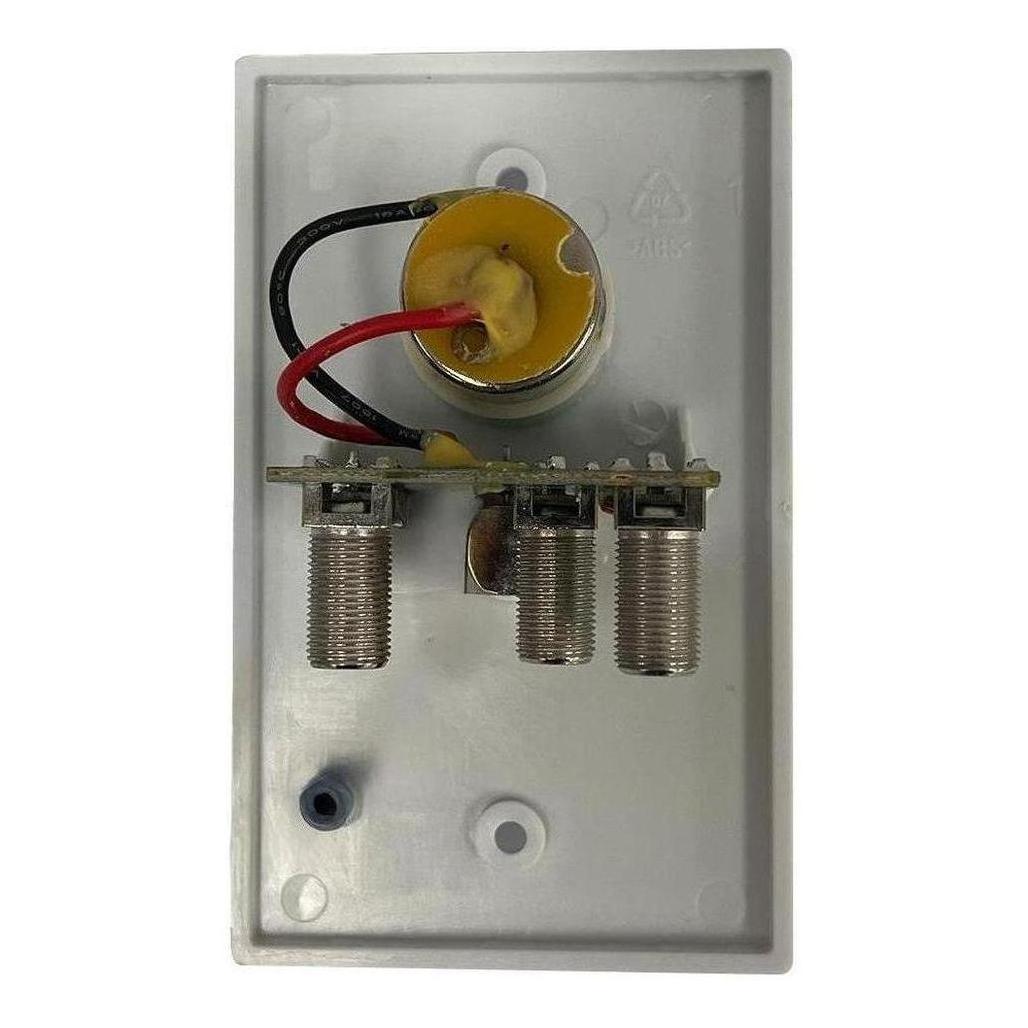 Iluma 12V TV Antenna Wall Plate Signal Booster Amplifier & Power Supply White