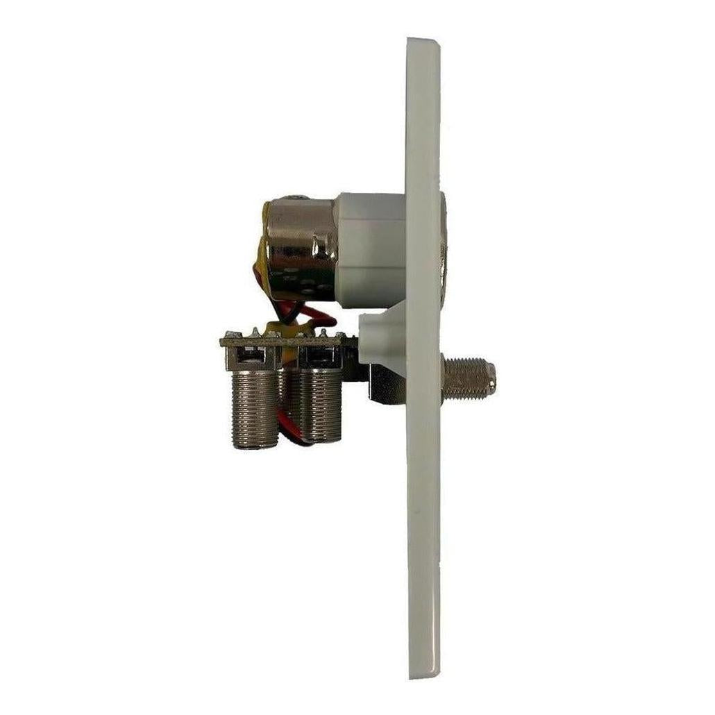 Iluma 12V TV Antenna Wall Plate Signal Booster Amplifier & Power Supply White