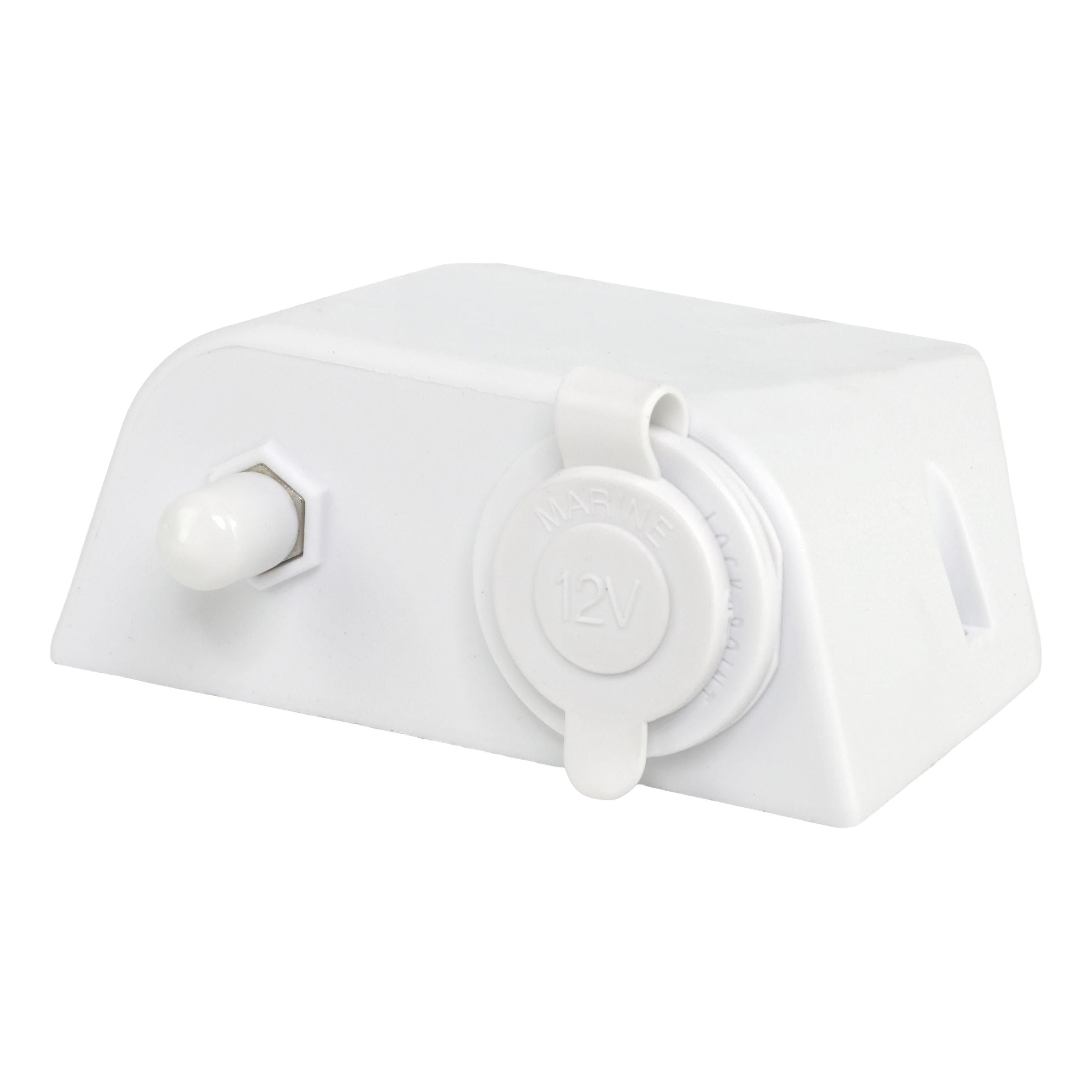 Iluma 12v Surface Mount Accessory Socket & TV Antenna Port F Type White