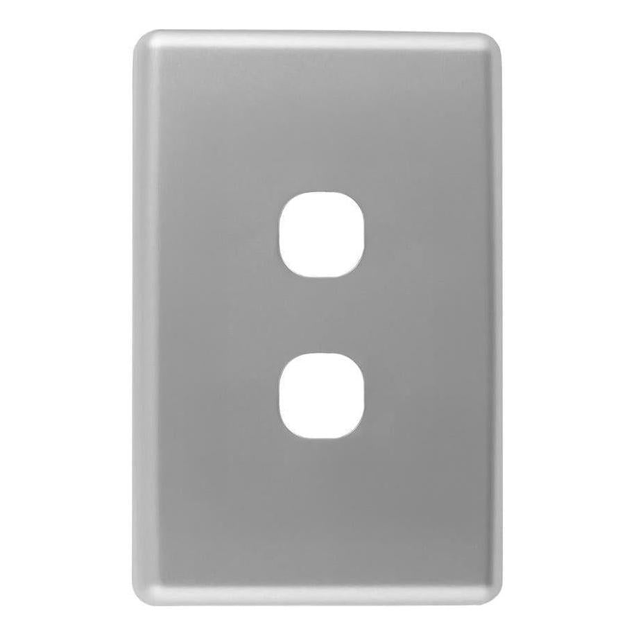 Iluma 2 Gang Light Switch Cover Plate Only Silver