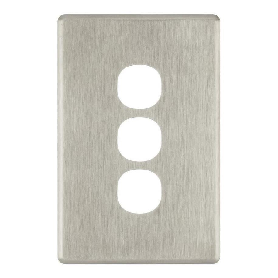 Iluma 3 Gang Light Switch Cover Plate Only Brushed Metal