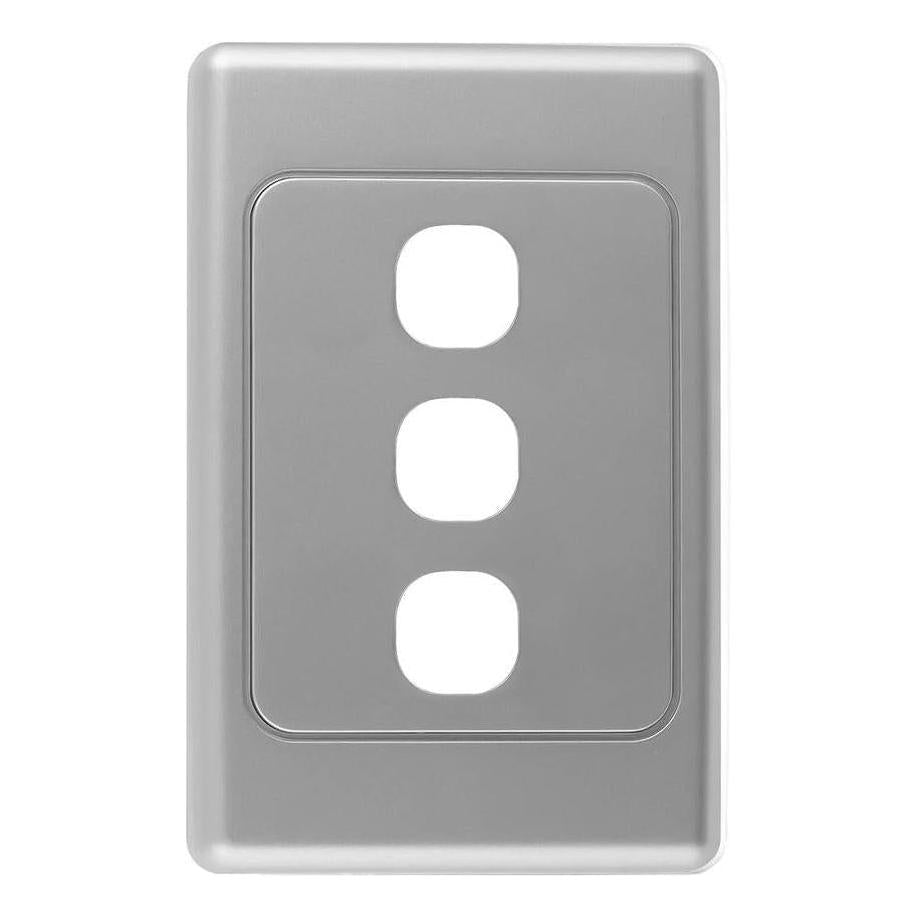 Iluma 3 Gang Light Switch Cover Plate Only Silver
