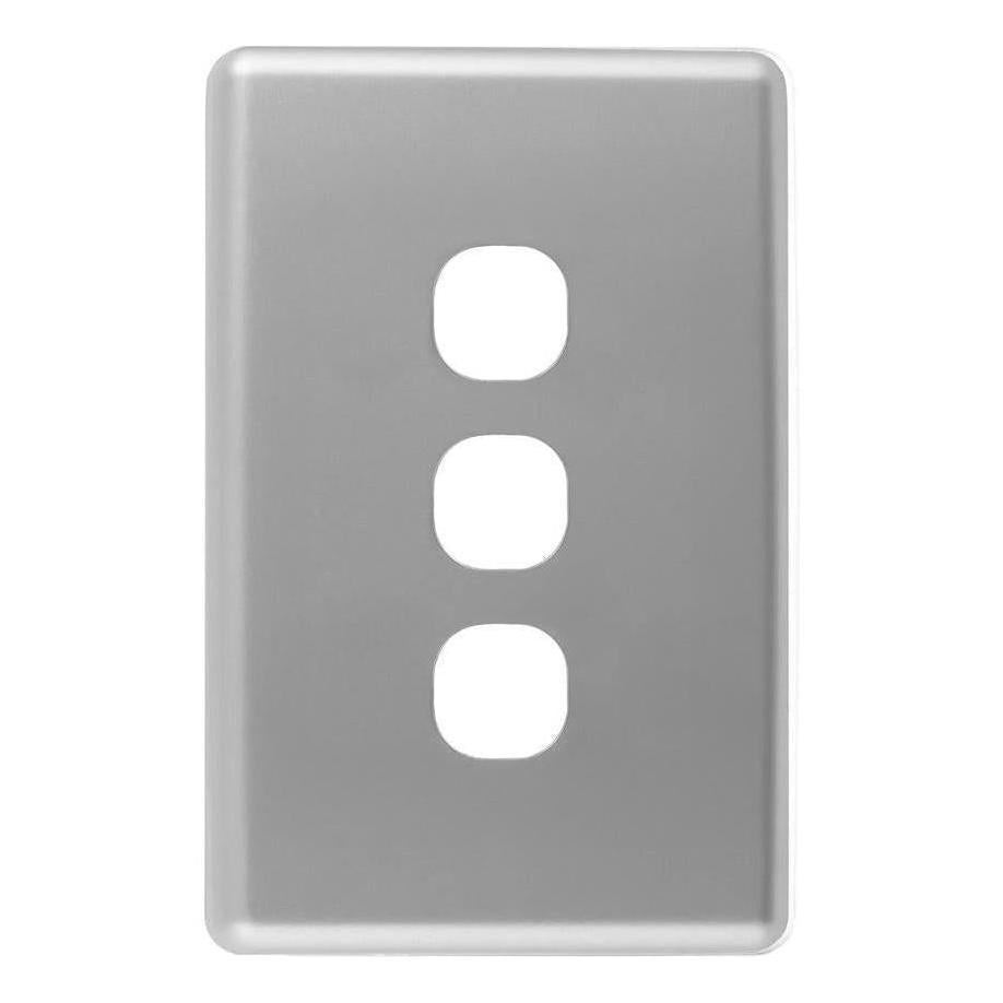 Iluma 3 Gang Light Switch Cover Plate Only Silver