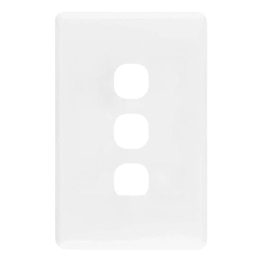 Iluma 3 Gang Light Switch Cover Plate Only White