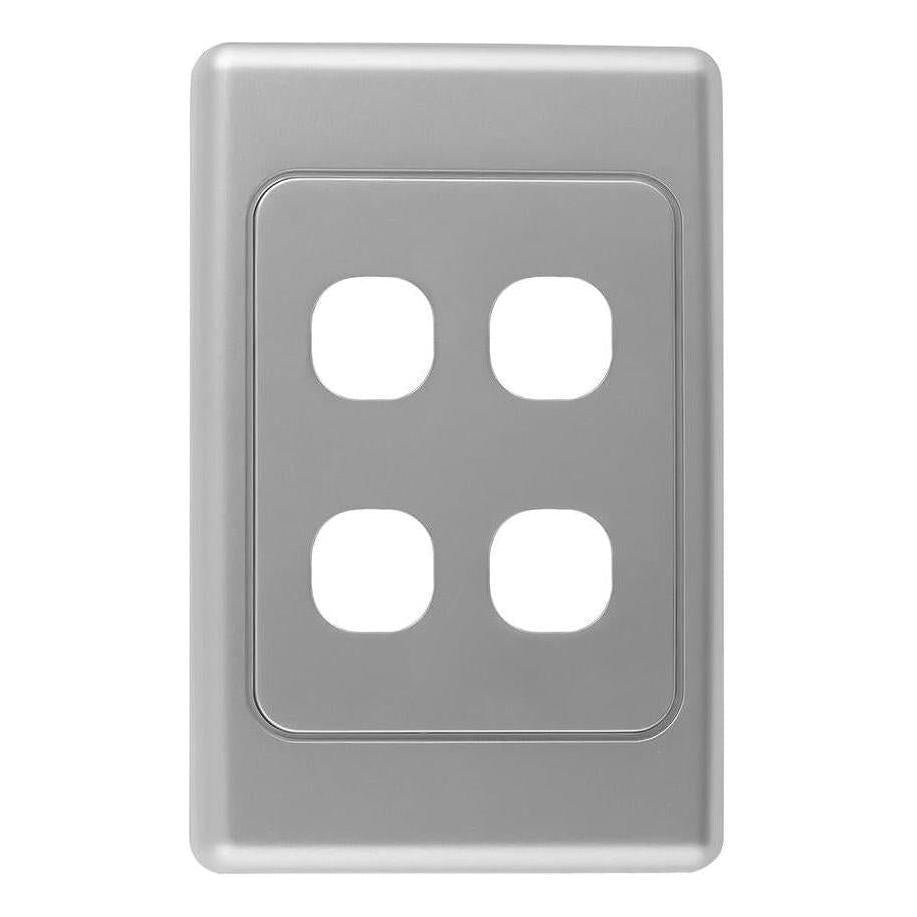 Iluma 4 Gang Light Switch Cover Plate Only Silver