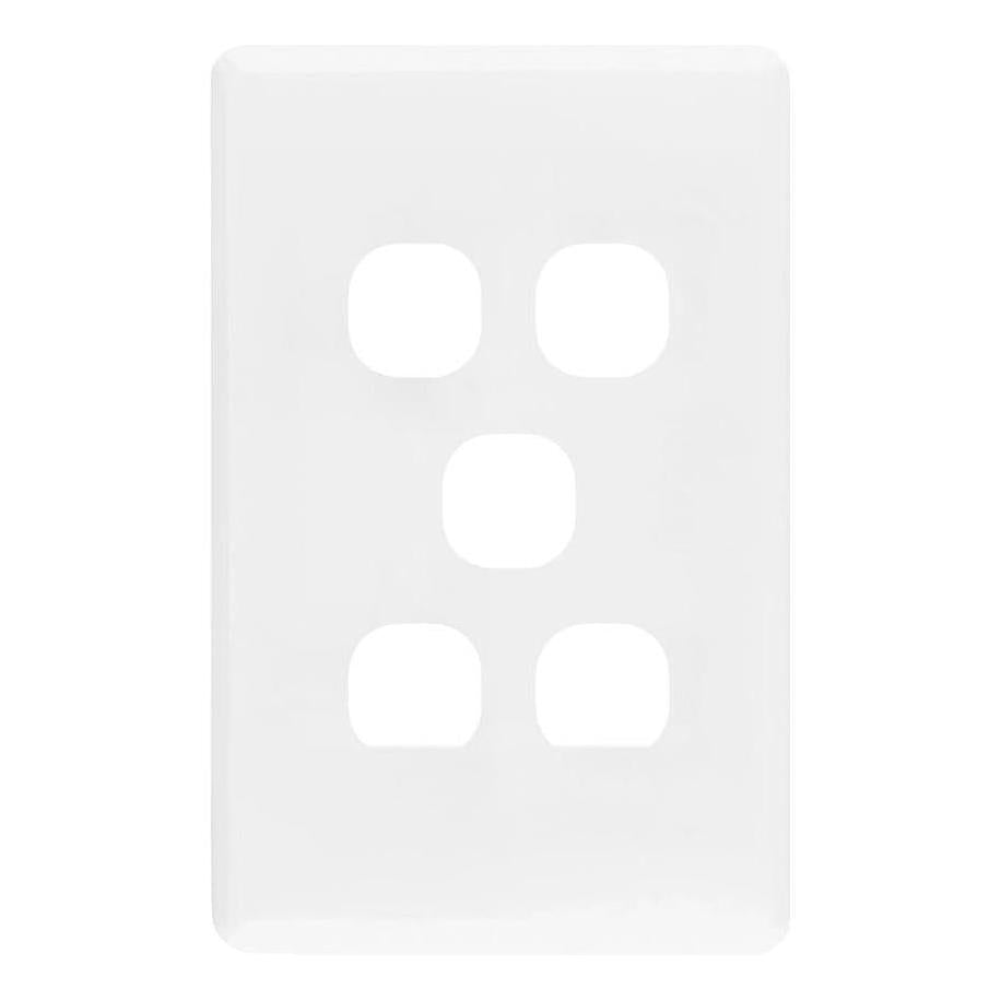 Iluma 5 Gang Light Switch Cover Plate Only White