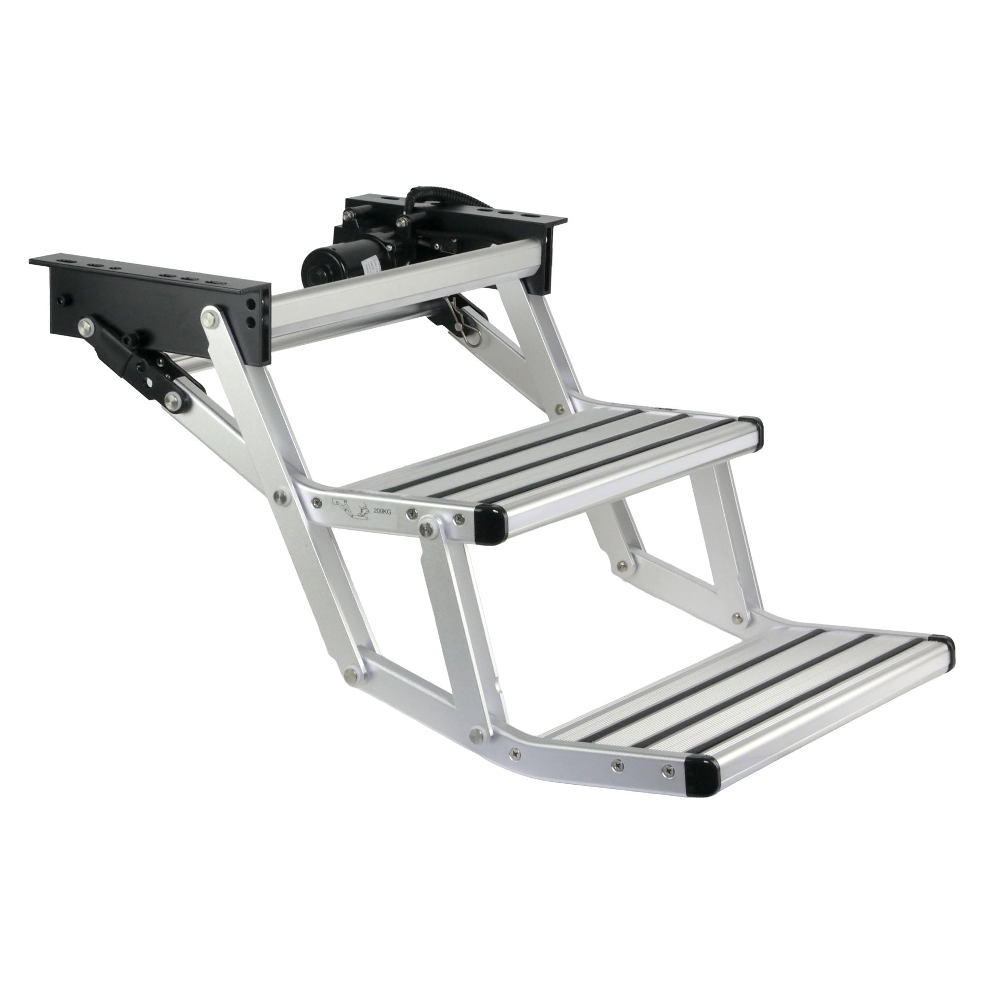 Iluma Double Electric Aluminium Step Inc Amber LED Light Silver