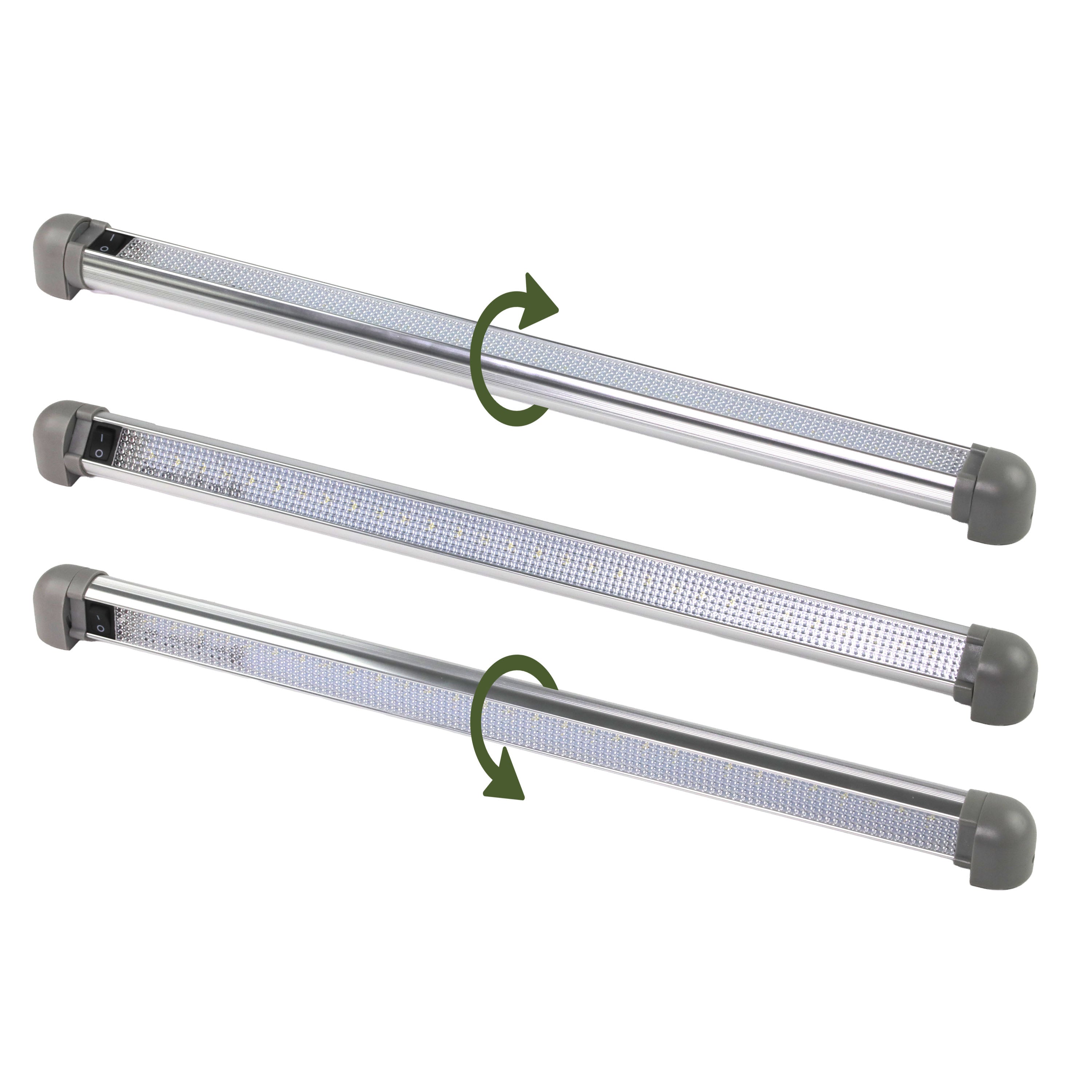 Iluma LED 18.50" 470mm 12 - 28v Interior Swivel Light With On/Off Switch Silver