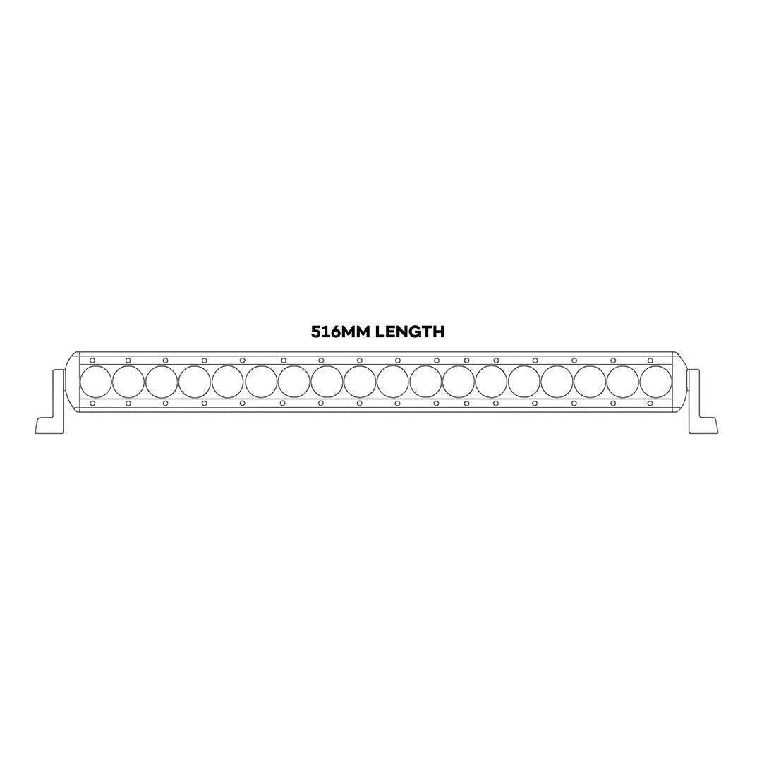 Iluma Light Bar 3W Cree 18 LED Amber/White Bug Light 20" 516mm Length Flood Beam Black