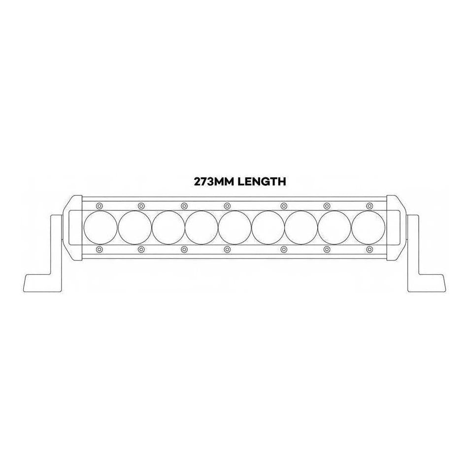 Iluma Light Bar 3W Cree 9 LED 11" 273mm Length Flood Beam Black