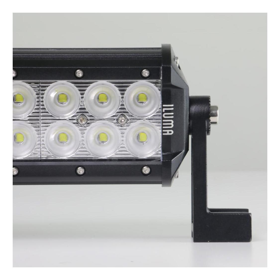 Iluma Light Bar Double Row 3W Cree 24 LED 11.8" 300mm Length Flood Beam Black