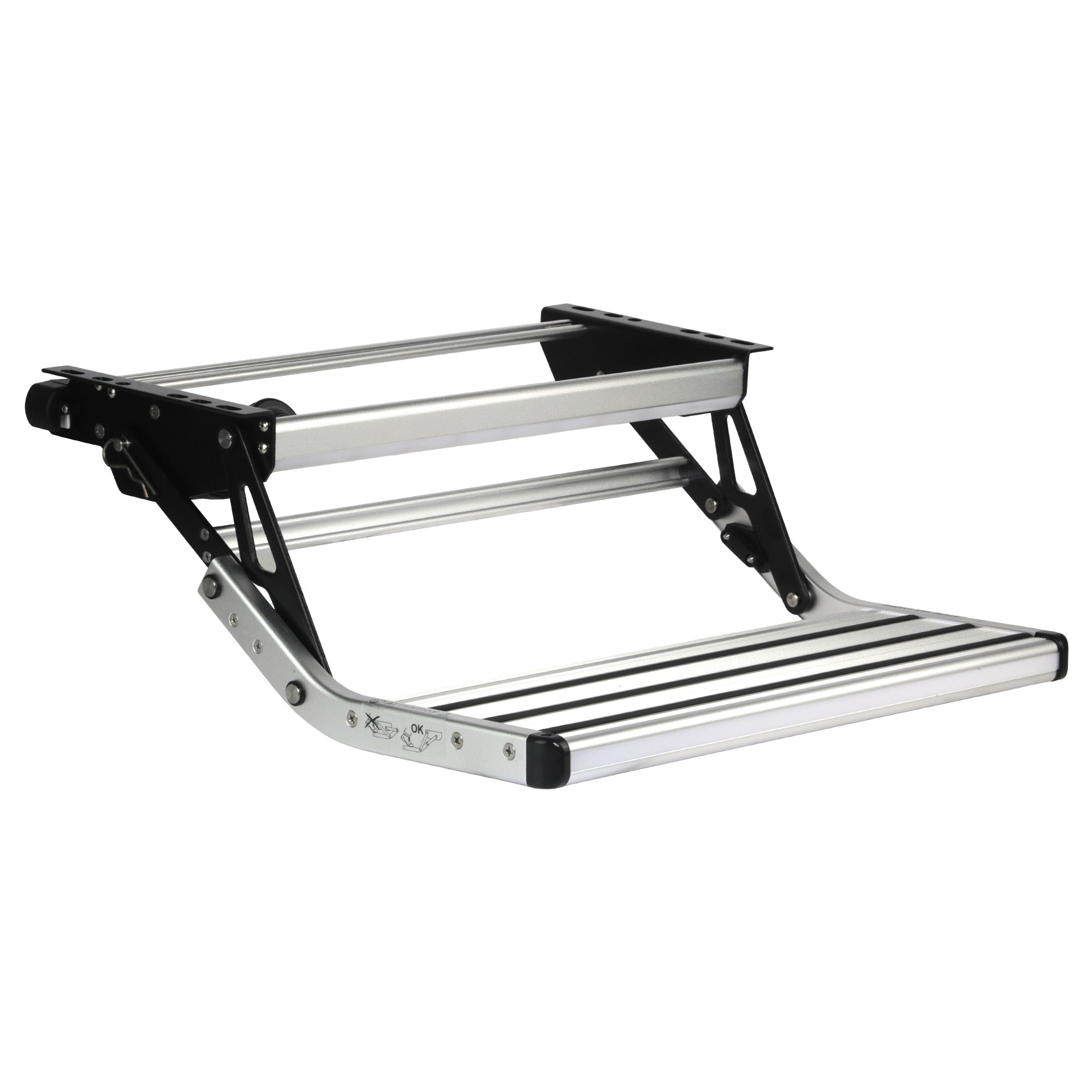 Iluma Single Electric Aluminium Step Inc Amber LED Light Silver