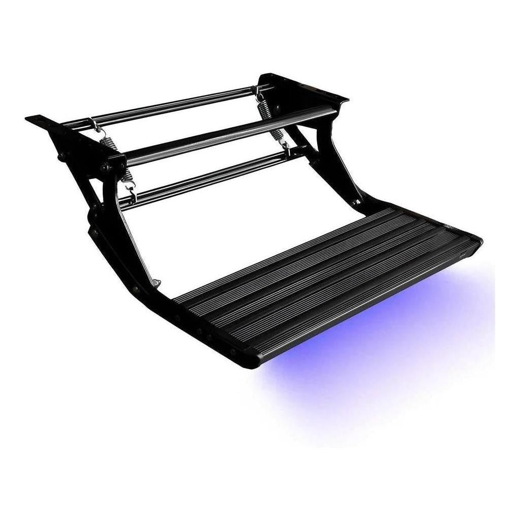 Iluma Single Manual Pull Out Aluminium Step Black With LED Light