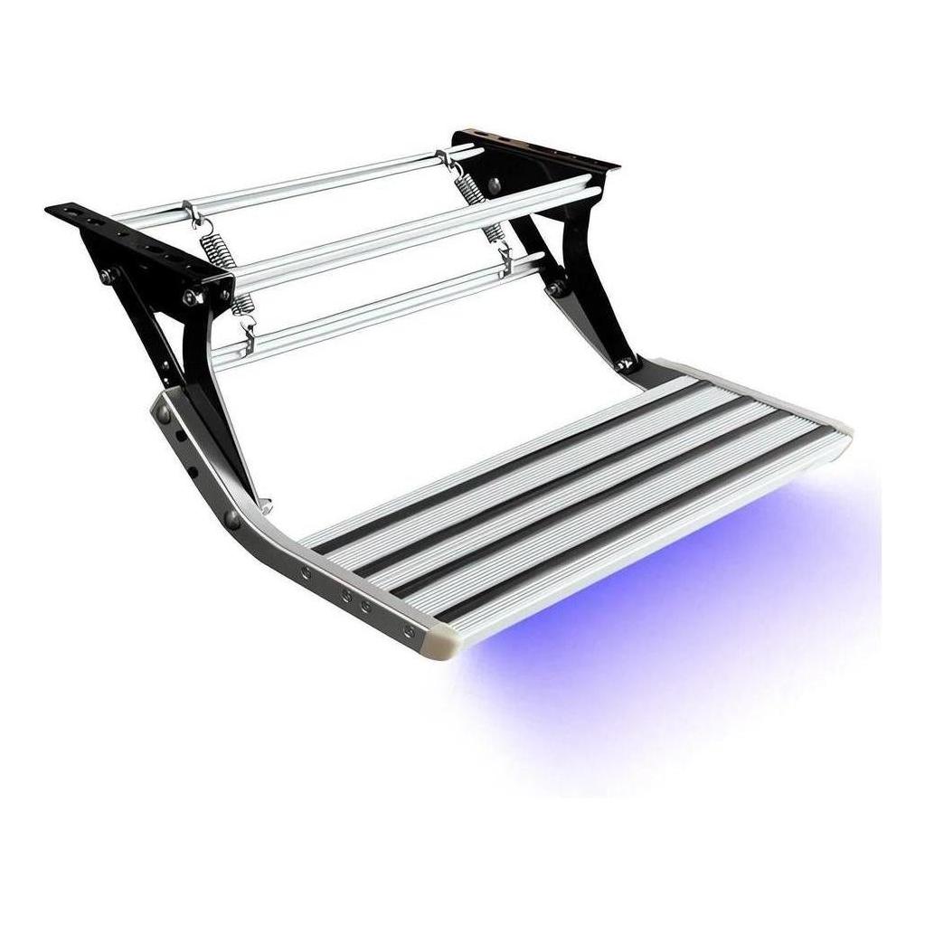Iluma Single Manual Pull Out Aluminium Step Silver With LED Light