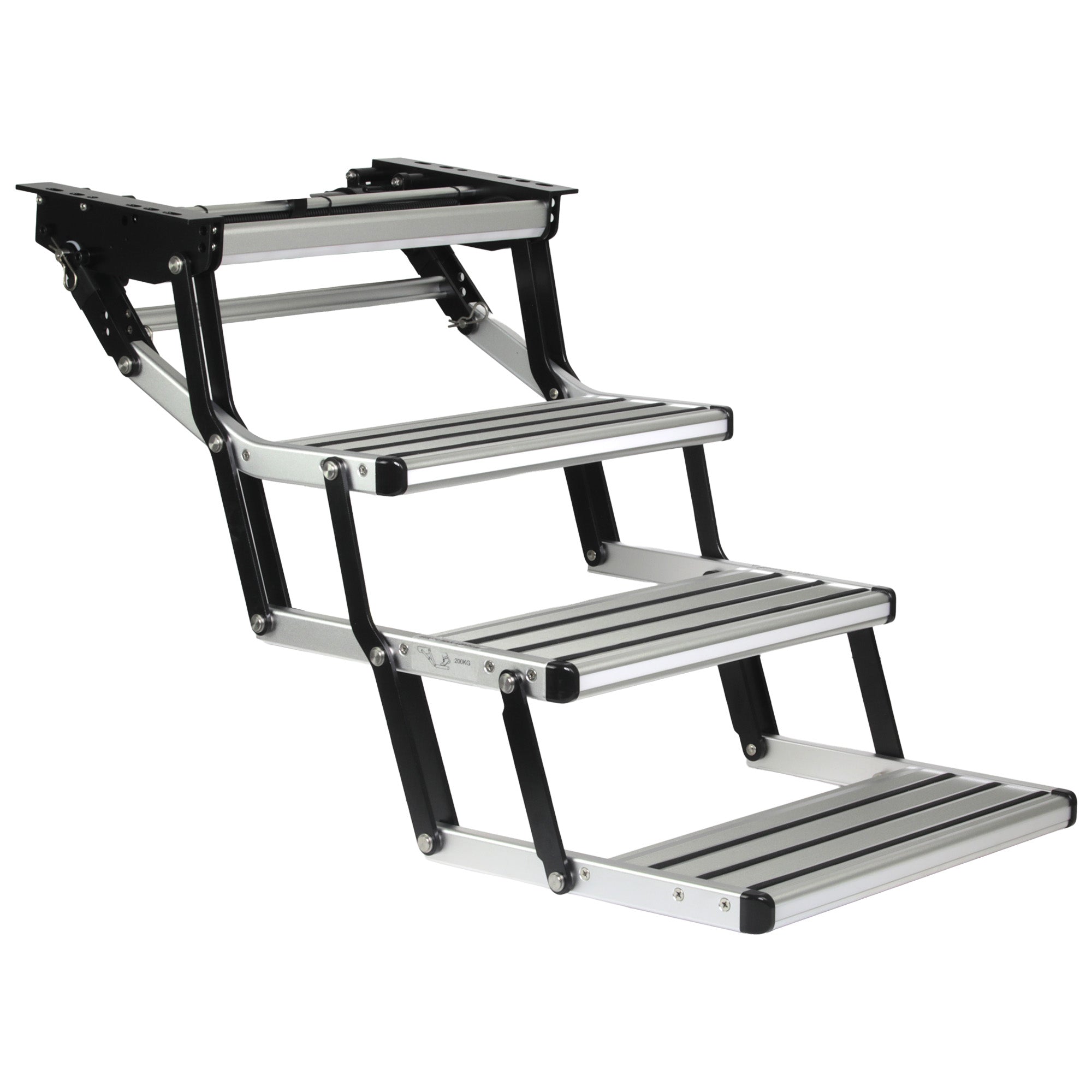 Iluma Triple Electric Aluminium Step Inc Amber LED Light Silver